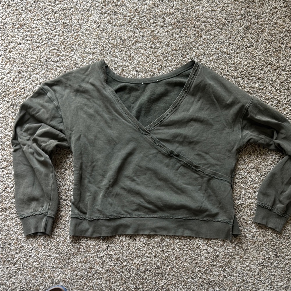 Z Supply-Olive Green Reversible Sweater